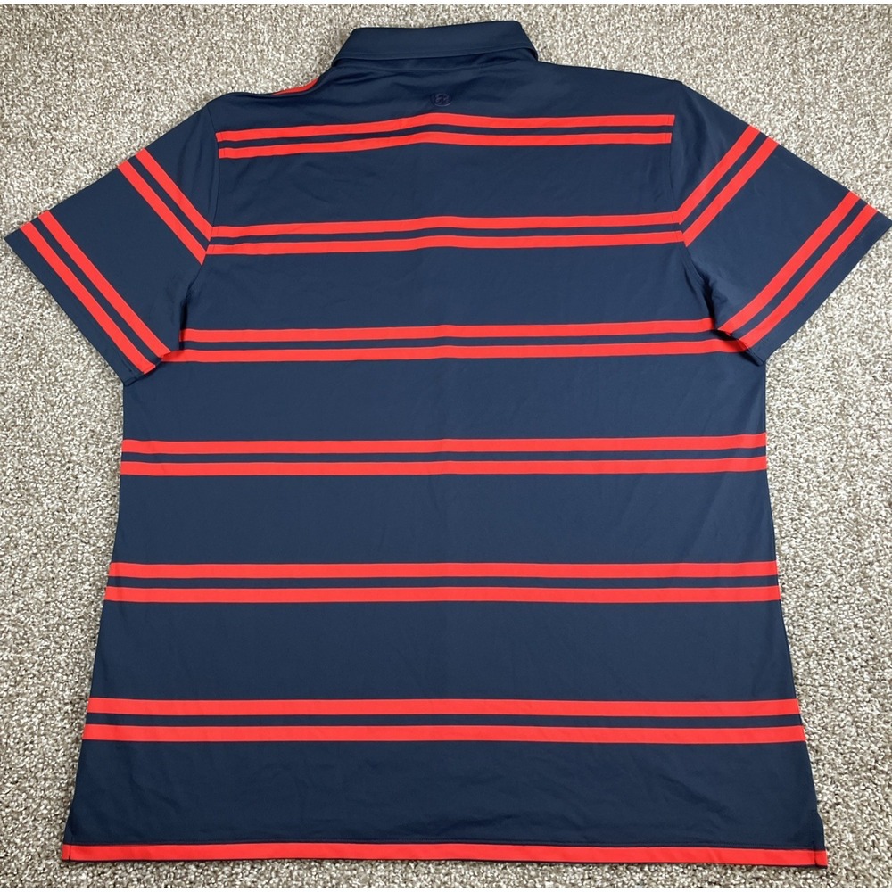 G/Fore Polo Golf Shirt Red Blue Offset Stripe Short Sleeve Mens XXL Performance - Picture 4 of 6